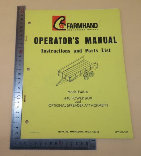 Farmhand operators manual - operators,