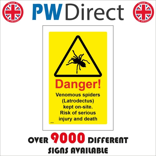 Sign danger venomous spiders - danger,