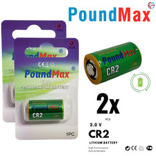 2 x CR2 POUNDMAX 3V LITHIUM Ultra Photo Batteries DLCR2 CR15270  EL1CR2, CR2L