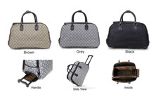 New Small G Print Wheeled Travel Bag Holdall Luggage Cabin Trolley Weekend Case