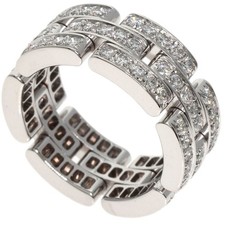 Cartier Panthere Full Diamond #51 Ring, K18 White Gold, Women's, CARTIER