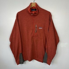 Patagonia Fleece Jacket Flash R1 Regulator Orange Made in USA, Size Mens Large