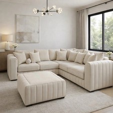 Lilly Corner Sofa Cream Plush