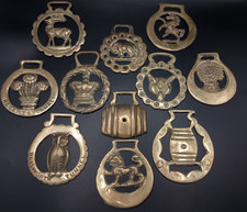 11 Vintage Horse Brasses -