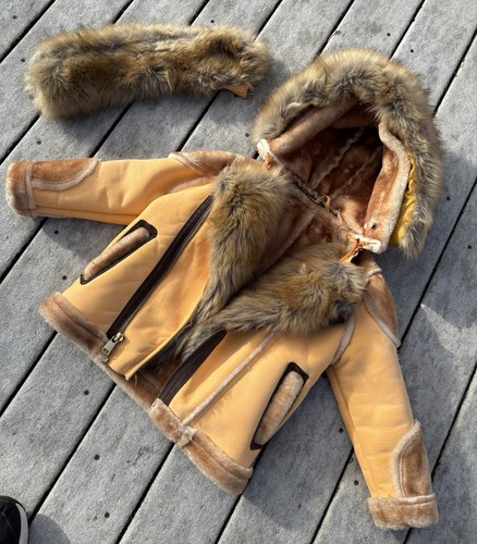 Shearling moto boys jacket - shearling,