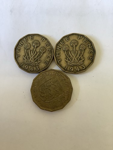 Three pence peices 1943 - peices, 1943-