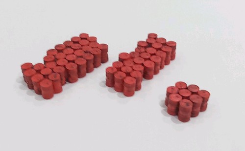 Oil drums red - set, 3