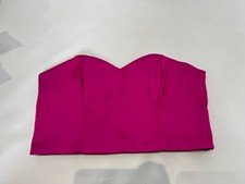 Primark Crop Top Bustier Corset Top Wire free Satin Size 16 Pink