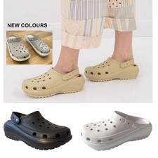 Ladies Platform Clogs Womens Beach Holiday Shoes Pool Sandals Size 3 4 5 6 7 8