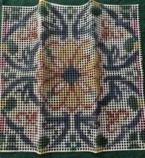 Vintage Floral printed latch hook square canvas 18” x 18”  46cms x46 cms