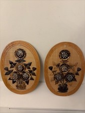 Pair Vintage Coconut Wall Art