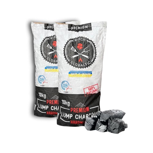 10kg birch lumpwood charcoal - birch,