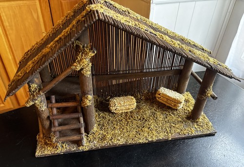 Vintage rustic wooden nativity - rustic,
