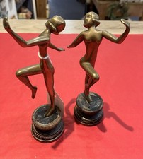 Art Deco Brass Figures Of