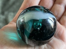 Large Blue, white Glass Swirl