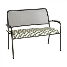 alexander rose portofino garden bench cushion green stripe  95cm wide rrp £59.99
