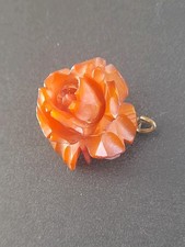Vintage Art Deco carved Butterscotch Bakelite Rose/Flower Brooch