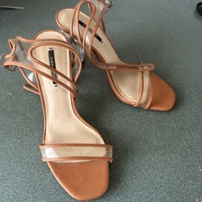 Zara sandals clear and Tan