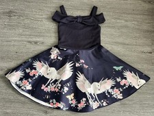 Ted Baker Girls Navy Dress with Pegasus & Butterfly Print Age 8-9
