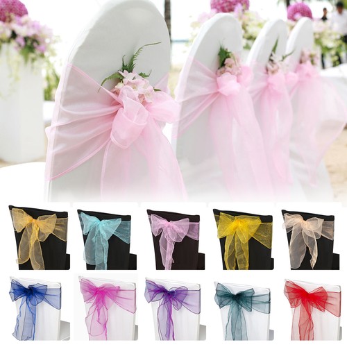 50x organza sashes chair cover - 50x,
