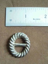 Vintage belt / dress slide buckles - decorative metal oval 1930s