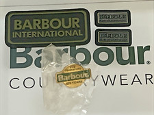 BARBOUR Pin Badges Collection FOUR Patch 4 X  jacket hat cap coat wax CLEARANCE