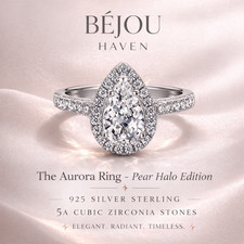 2CT Pear Halo Engagement Ring