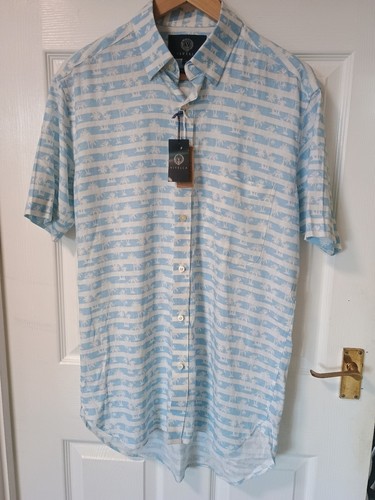 Viyella men linen blue white - linen, blue/white