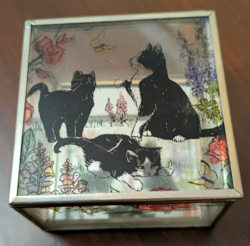 Glass jewellery trinket box - glass,