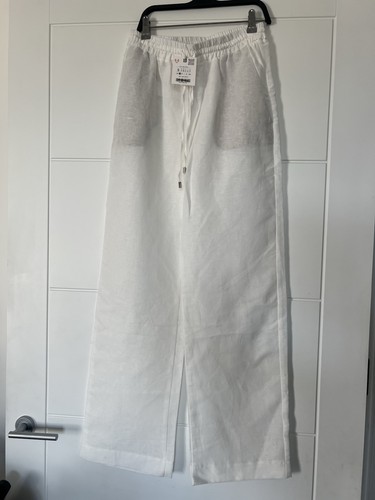 Zara linen white trousers - linen,