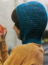 CA026B KNITTING PATTERN TRADITIONAL PATTERNED BALACLAVA  AGE 6 TO 7 YEARS 