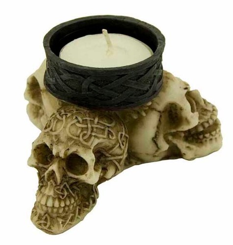 Triple skull tea light - triple, holder