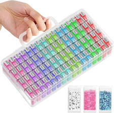 Diamond Art Storage Boxes, 64 Slots Transparent Crystal Art Bead Storage 