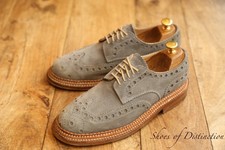 Grenson One Grey Suede Triple Welt Brogue Shoes Men's UK 6 G US 7 EU 41