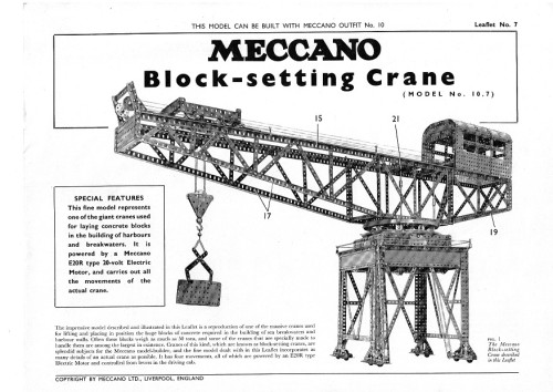 Meccano model plan block - plan, 10.7