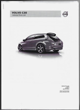Volvo C30 Specifications 2011-12 UK Market Brochure ES SE Lux R-Design