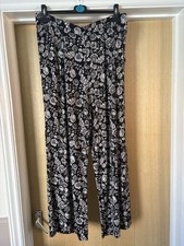 Tu Black/White Flowery Trousers Size 18