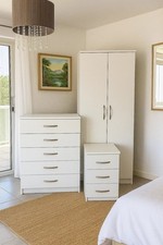 Fully Assembled Bedroom Furniture 2 Door Wardrobe Chest of Drawers Bedside Table
