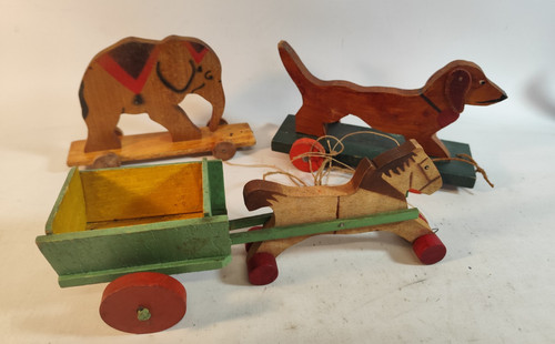 Antique pull toy - antique, dachshund