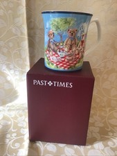 Vintage Past Times Teddy Bears Picnic Mug Fine Bone China 8.5cm BOXED UNUSED