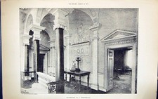 Old Print Interior Staircase