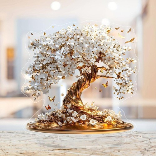 Flower tree acrylic sign home - acrylic,