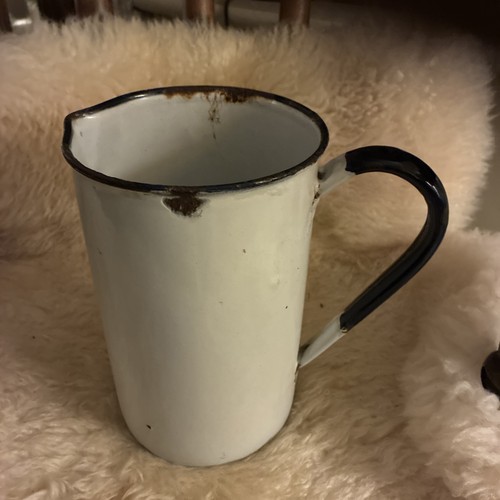 Vintage enamel jug pitcher - vintage, jug/pitcher