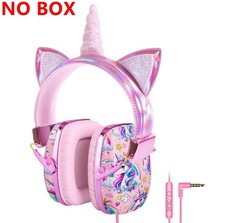 Unicorn Headphone With Microphone Girls Kids Stereo Earphone Headset . Pink 1