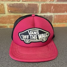 Vans Off The Wall Black Fuchsia & Black Adjustable Snapback Mesh Trucker Hat