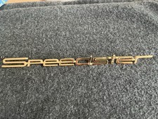 Porsche Speedster Gold Car Badge In great Condition 25cm Long 15mm Deep