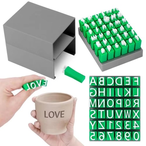 Alphabet stamps set for clay - alphabet,