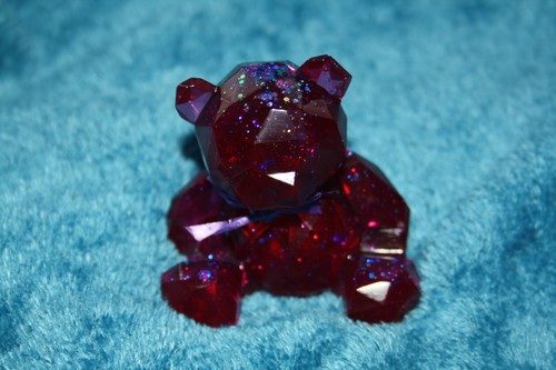 Resin purple glitter bear - glitter,