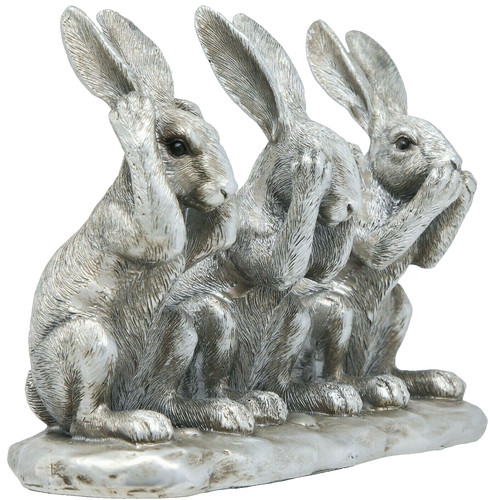 Three wise hares - hares, ornament