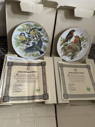 Wwf bluetits robins plate - bluetits,